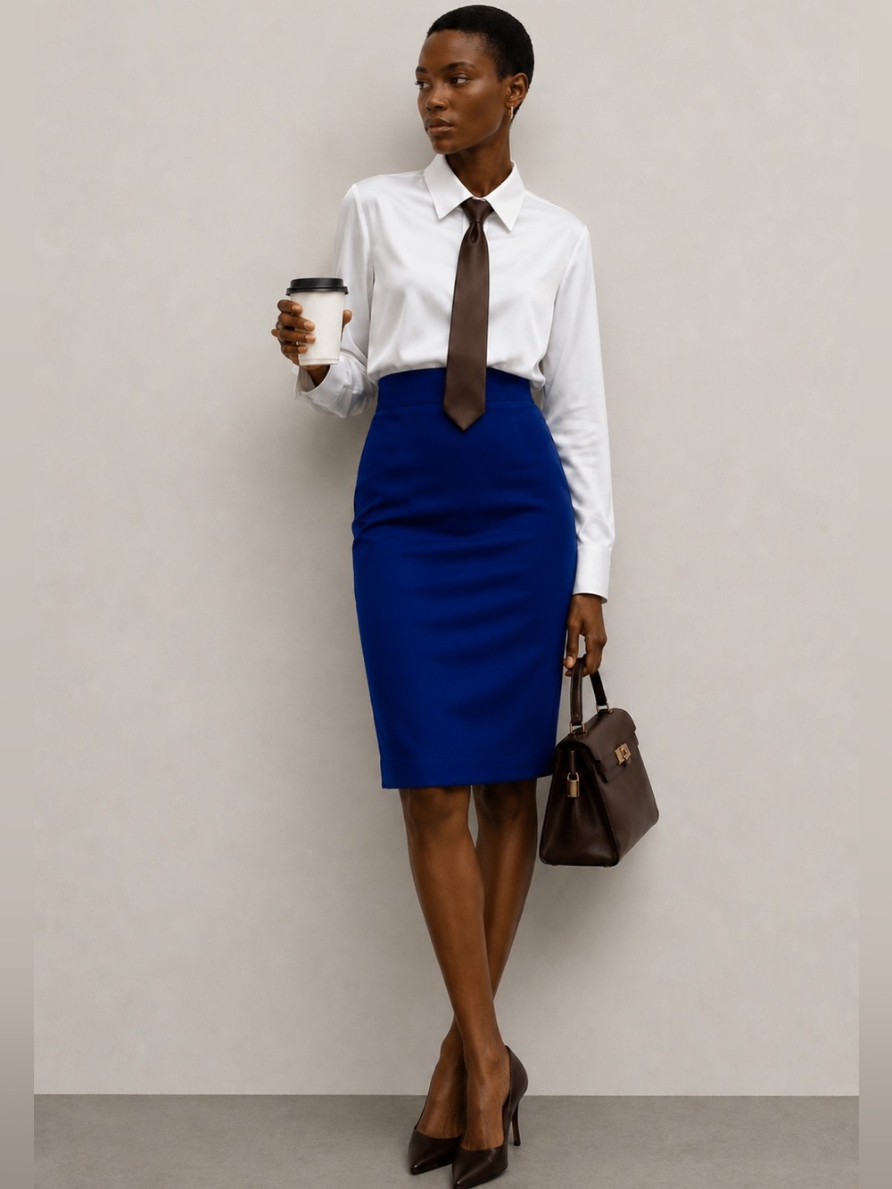 Beautiful Cobalt Blue Vintage Pencil Skirt by Gian Marco Venturi Size 46